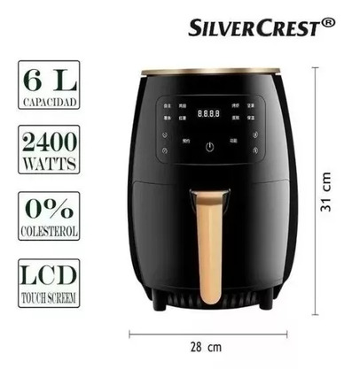 Freidora Sin Aceite Digital Silver Crest Nef-097 6l