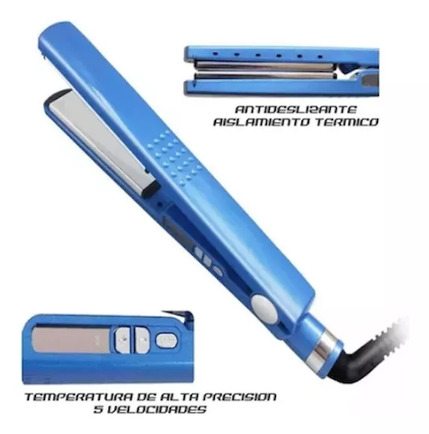 Alisador progresivo Bivolt Nano Titanium, 450°F, color azul, 220 V