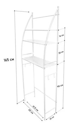 Organizador Repisa Estante Lavadora Baño Metálico Rack Color Blanco