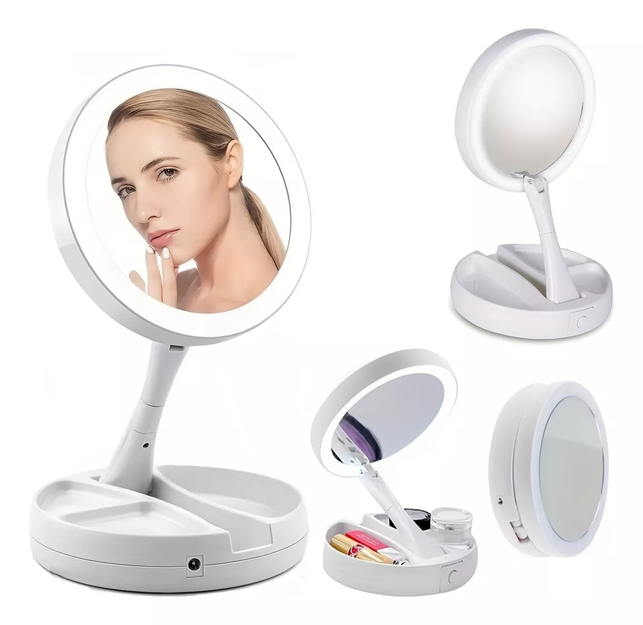 Espejo Maquillaje Led Plegable Tocador