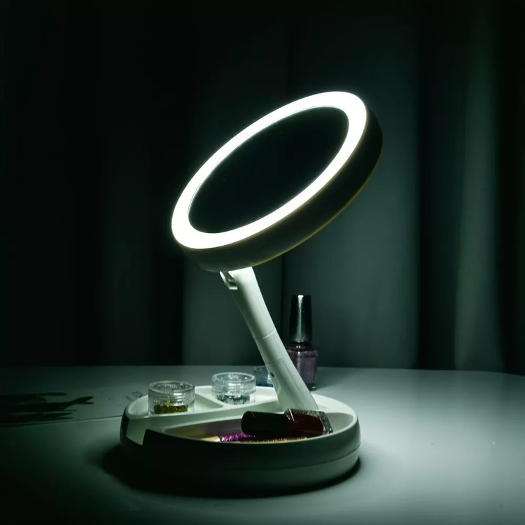 Espejo Maquillaje Led Plegable Tocador