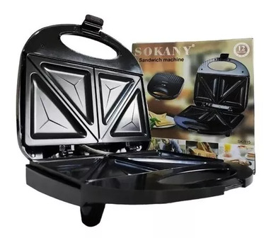 Sandwichera Clasica De 750w Sokany Color Negro 750