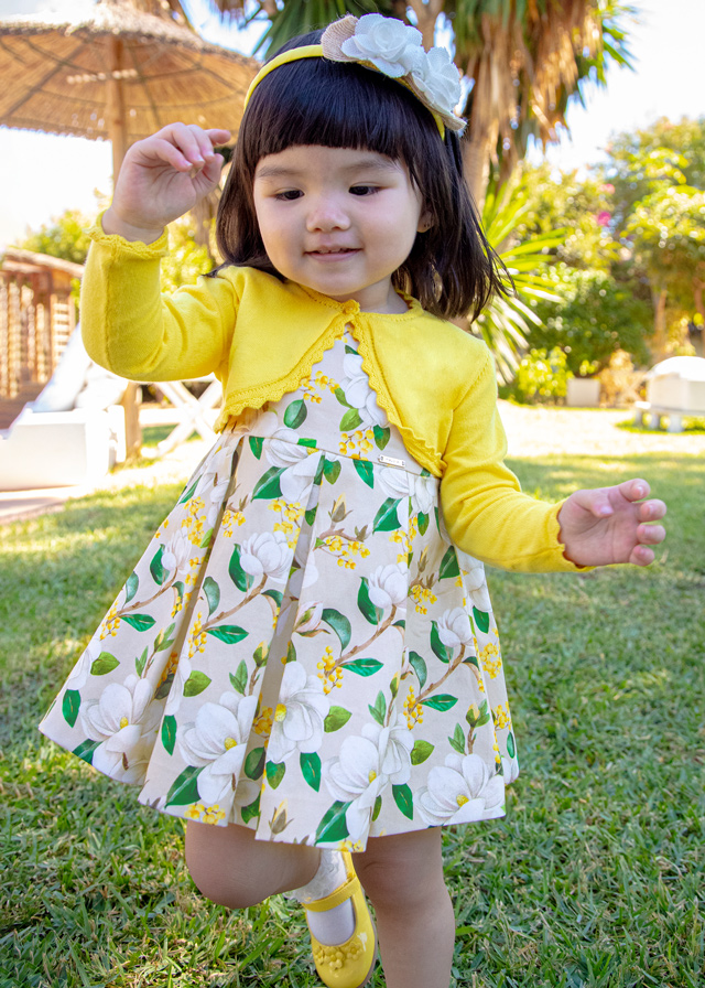 vestido  beige niña - mayoral 