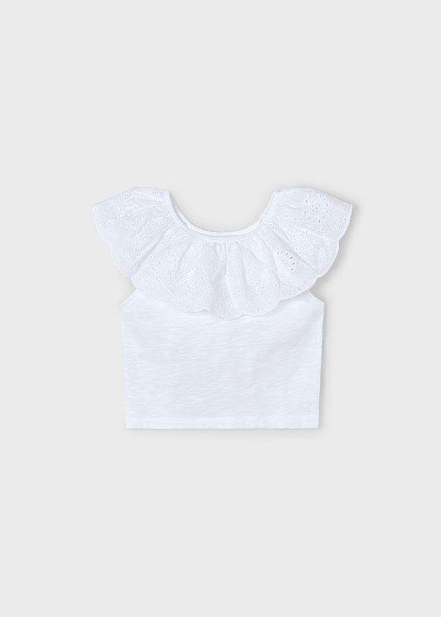 Blusa niña blanco- MAYORAL