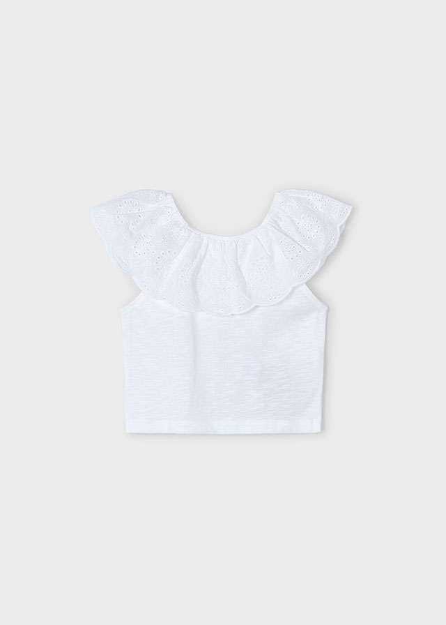 Blusa niña blanco- MAYORAL