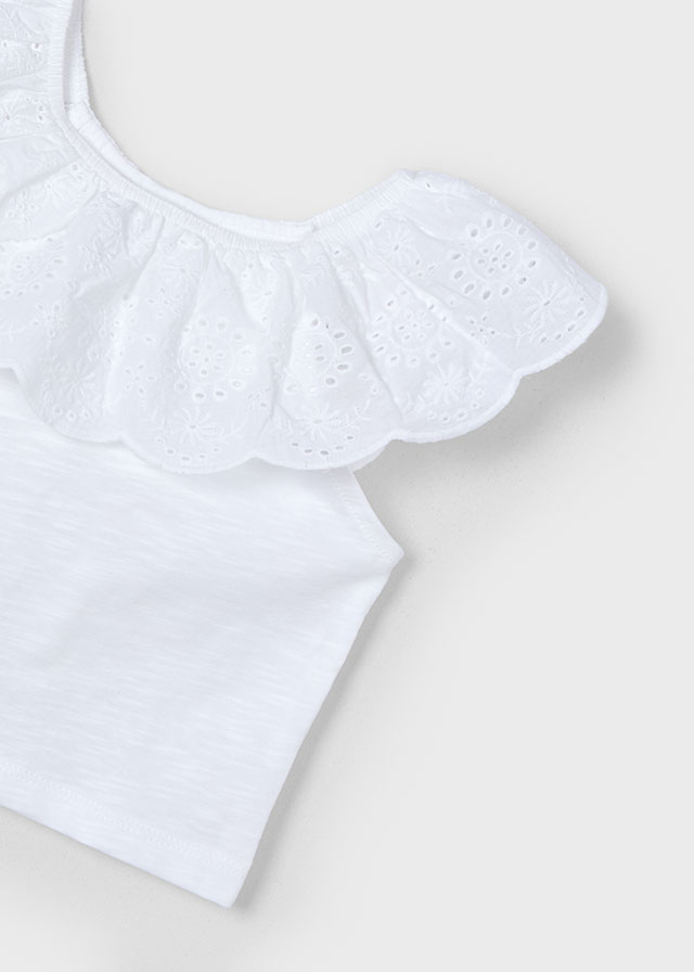 Blusa niña blanco- MAYORAL